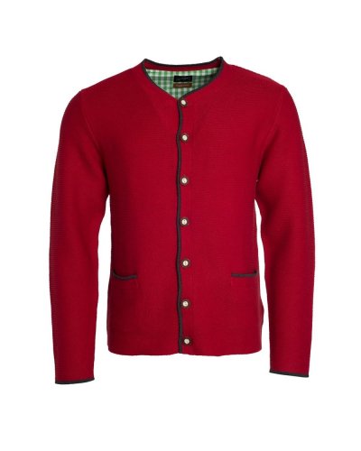 Men's Traditional Knitted Jacket Red / Anthracite melange / Green