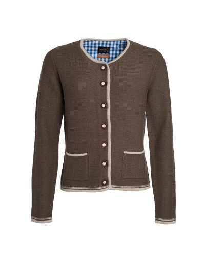 Ladies' Traditional Knitted Jacket Brown melange / Beige / Royal