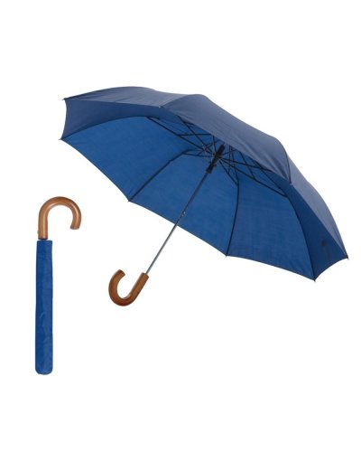 Ombrello con manico in legno Blu Navy