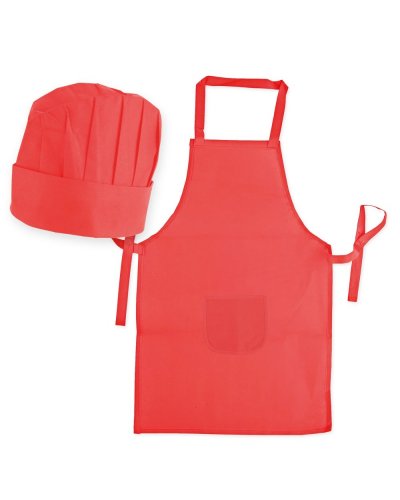 Set grembiule e cappello per bambini Rosso