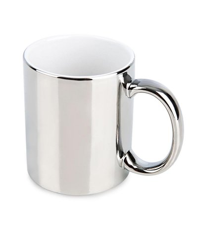 Tazza in ceramica metallizzata 330 ml Argento