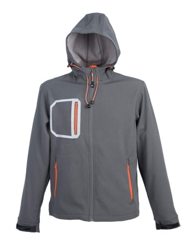 Giubbino soft shell a due strati Canazei Grey / Orange
