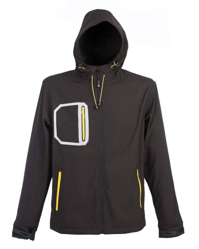 Giubbino soft shell a due strati Canazei Black / Yellow