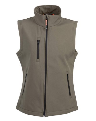 Gilet in soft shell a due strati impermeabile Tarvisio Lady Army Green
