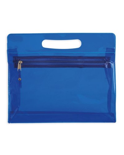 Necessaire trasparente in PVC 24 x 20 x 7 cm Blu