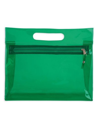 Necessaire trasparente in PVC 24 x 20 x 7 cm Verde