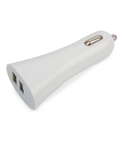 Caricatore auto doippia USB Bianco