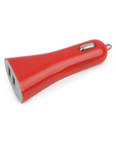 Caricatore auto doippia USB Rosso