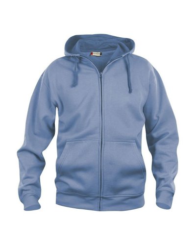 Basic Hoody Full zip Azzurro