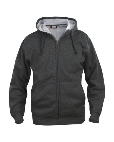 Basic Hoody Full zip Antracite Melange