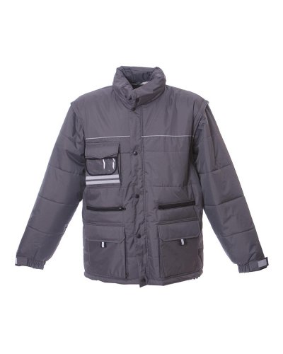 Giubbino impermeabile porta badge America Grey