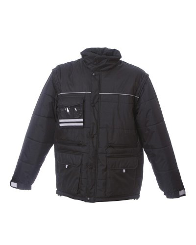 Giubbino impermeabile porta badge America Black