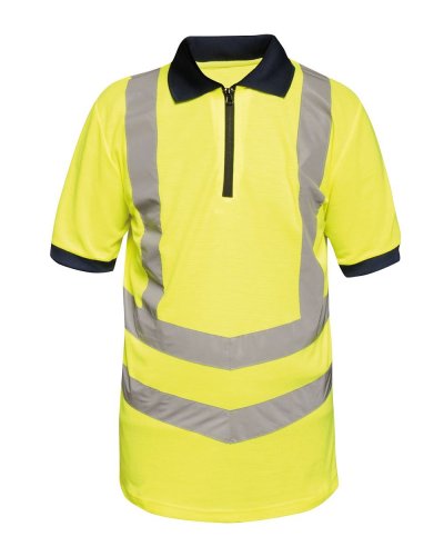 Polo alta visibilità Wicking Yellow / Navy