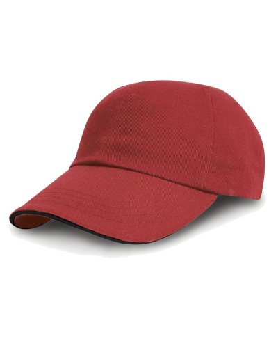 Cappellino in cotone pesante drill Rosso / Nero