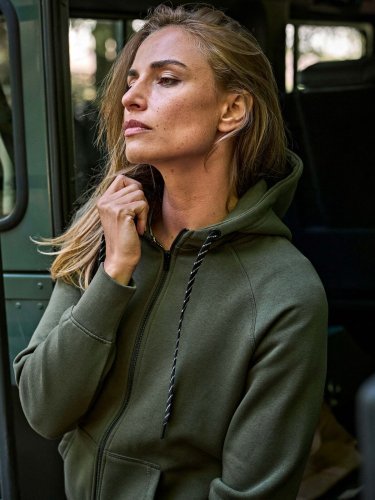 Felpa donna full zip, cotone egiziano,