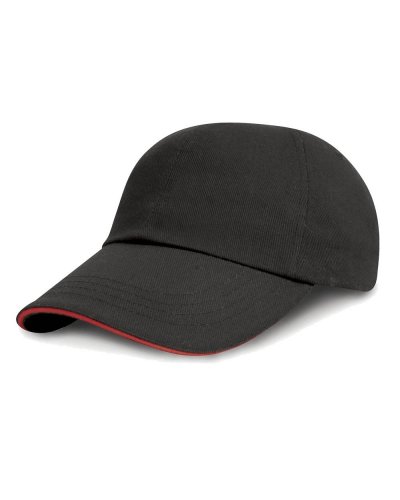 Cappellino cotone pettinato Nero / Rosso