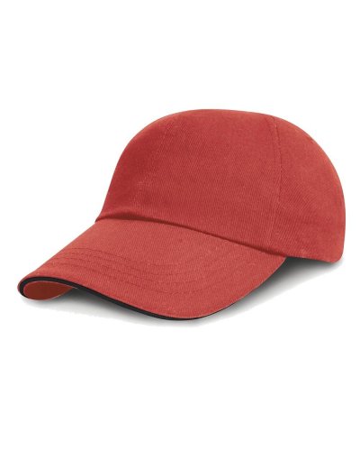 Cappellino cotone pettinato Rosso / Nero