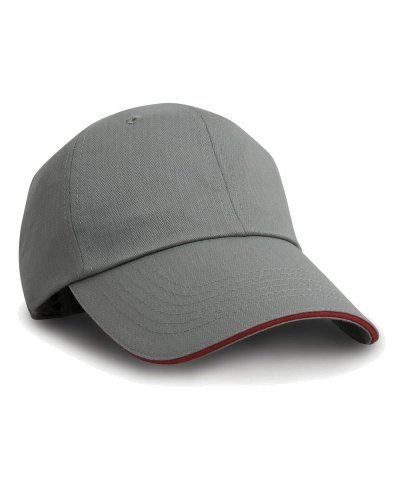 Cappellino Herringbone Grey red