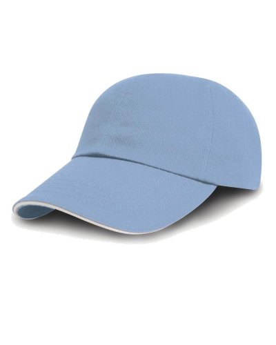 Cappellino cotone pettinato drill Laserblu / Bianco