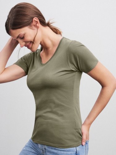 Damen T-Shirt aus 100% Baumwolle Basic Body Fit Rundhalsausschnitt 3XL