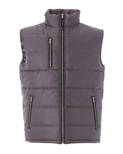 Gilet in nylon lucido impermeabile Grey