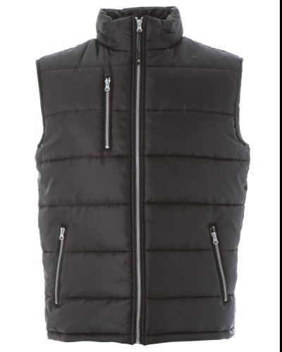 Gilet in nylon lucido impermeabile Black