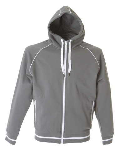 Felpa zip e cappuccio Coimbra Grey