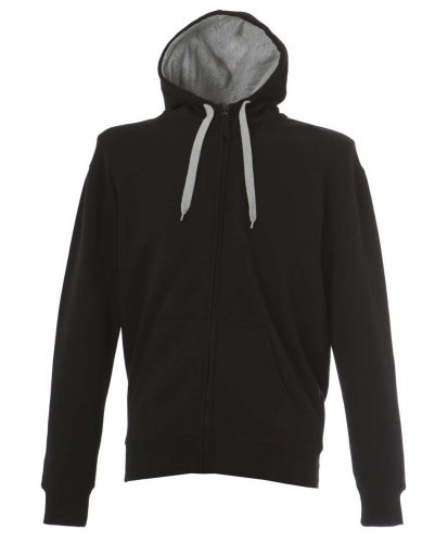 Felpa zip cappuccio New Kansas Black