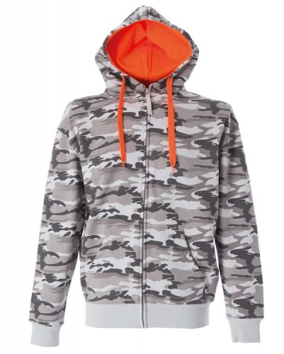Felpa zip cappuccio New Kansas Camouflage Grey