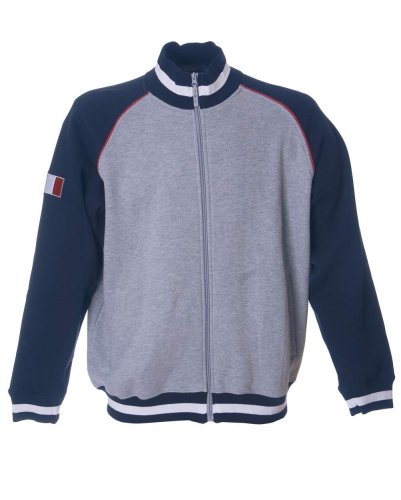 Felpa con zip Zurigo Grey / Navy