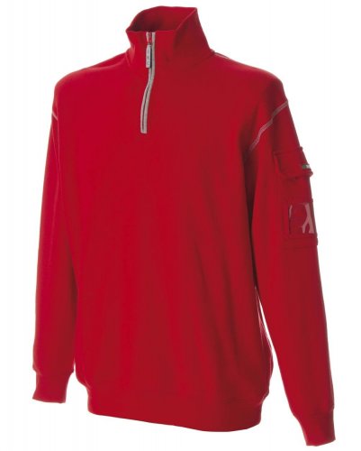 Felpa zip corta e portabadge Red