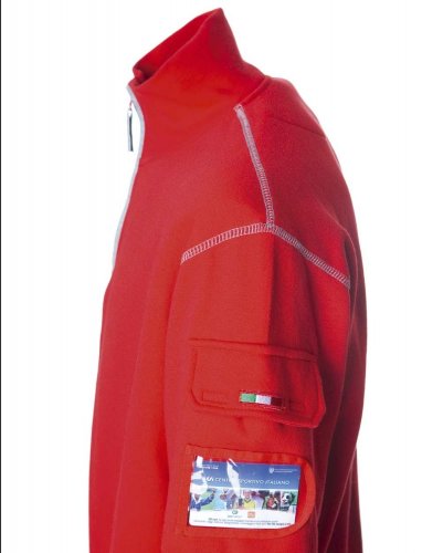 Felpa zip corta e portabadge