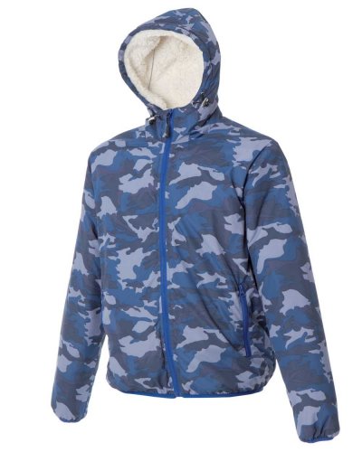 Giubbino con cappuccio Bergen Camouflage Blue