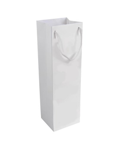 Sacchetto porta bottiglia in carta laminata opaca Bianco