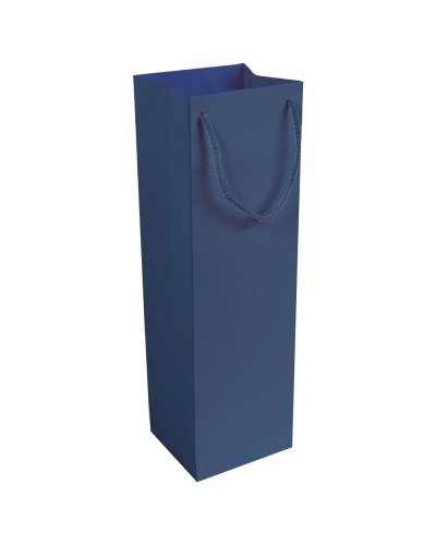 Sacchetto porta bottiglia in carta laminata opaca Blu scuro