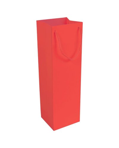 Sacchetto porta bottiglia in carta laminata opaca Rosso