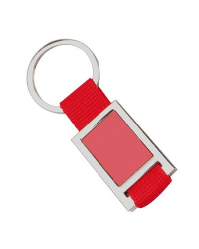 Portachiavi metallico rettangolare Rosso