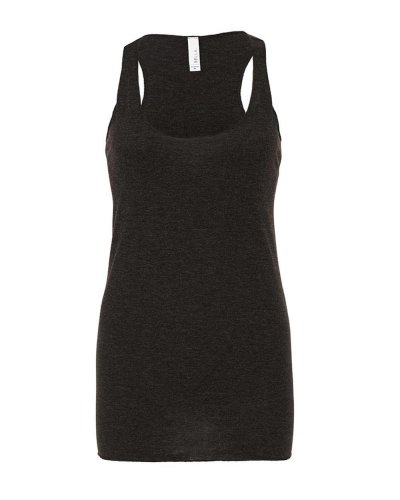 Tank Top corto schiena nuotatore donna Charcoal Black Triblend