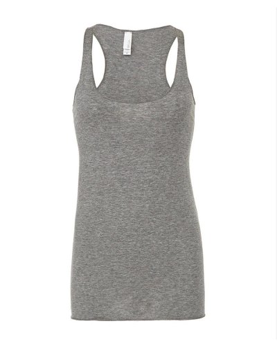 Tank Top corto schiena nuotatore donna Grey Triblend