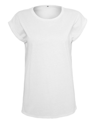 T-shirt donna manica corta Extended shoulder White