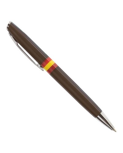 Penna nazionale in plastica con clip in metallo Marrone