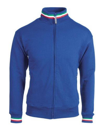 Felpa uomo con collo a lupetto tricolore Royal