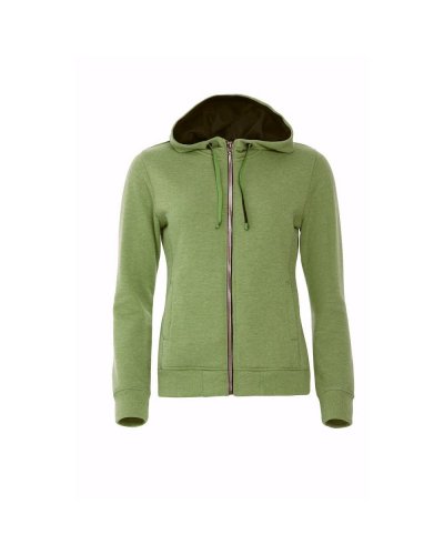 Classic Hoody Full Zip Ladies Verde Melange