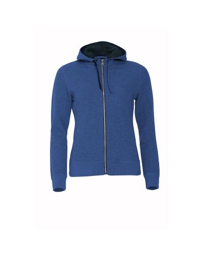 Classic Hoody Full Zip Ladies Blu Melange