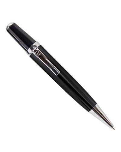 Penna metallo finitura in argento Nero