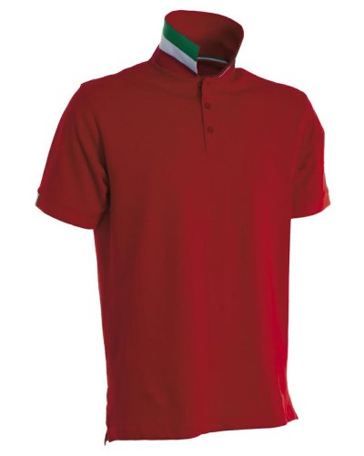 Polo da uomo manica corta Nation Rosso