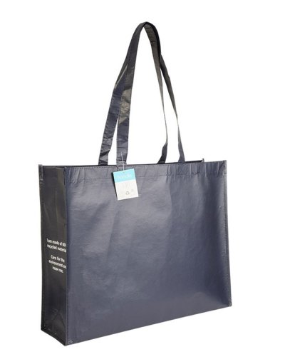 Shopper con soffietto in R-PET Blu scuro