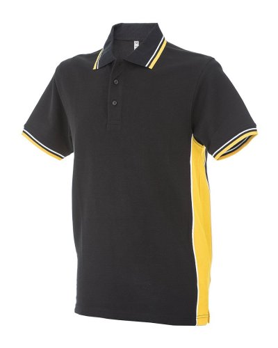 Polo manica corta bicolore Ankara Black / Yellow