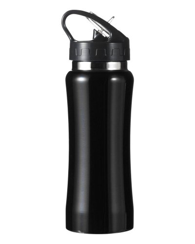 Borraccia botton push inox 600 ml Nero