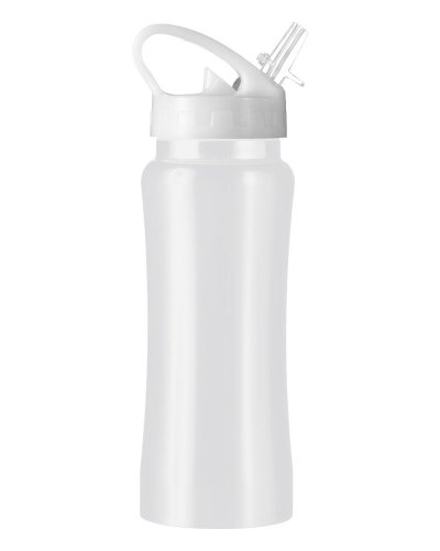 Borraccia botton push inox 600 ml Bianco